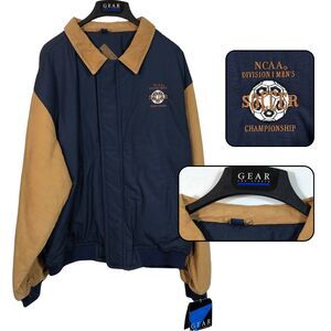 Varsity Bomber Jacket Suede Sleeves XL NEW 90s Gear For Sports NCAA Soccer